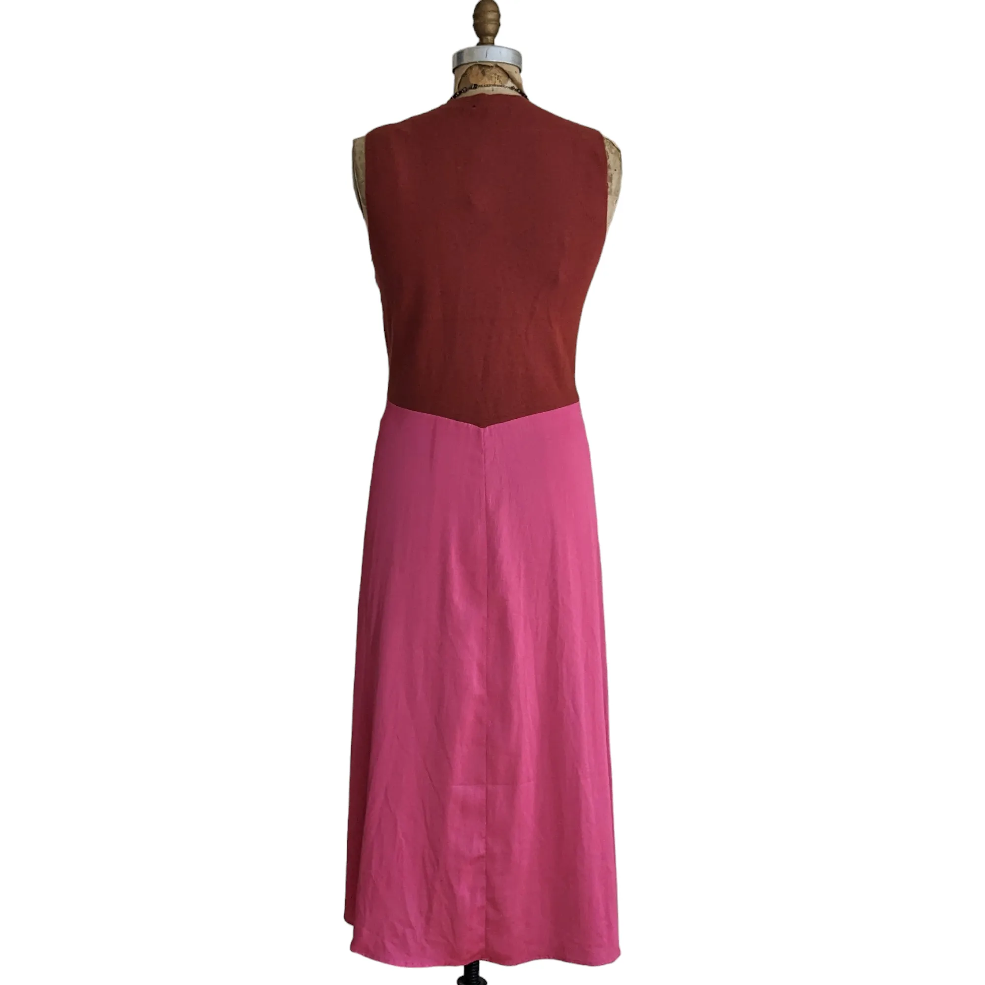 Ann Taylor Color Block Mixed Media Dress Size XL