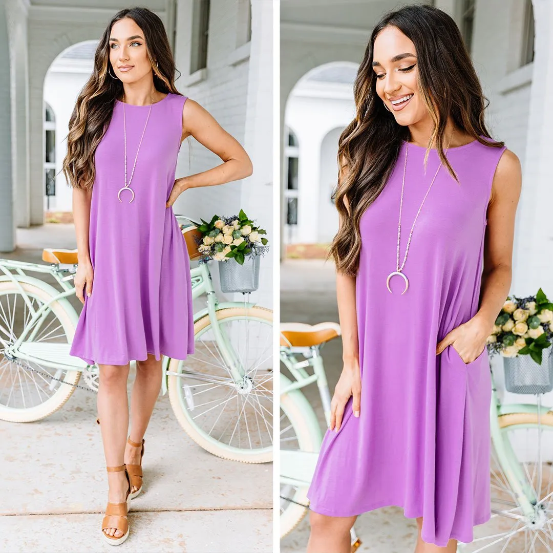 Change of Plans Dark Mauve Purple Shift Dress