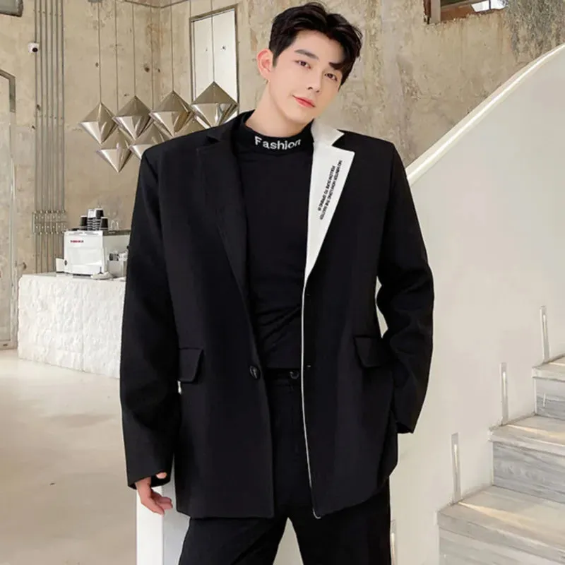 Chic Dissymmetry Lapel Letter Blazer