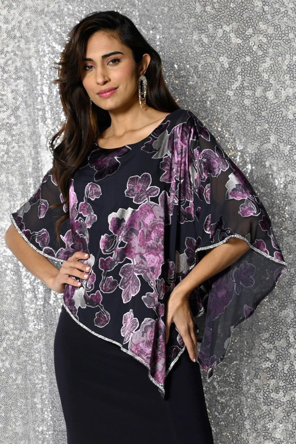 Lyman Dress 229003 Navy/Purple